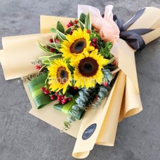 Sunflower Hand Bouquet 07 (10 Stalks Sunflowers)